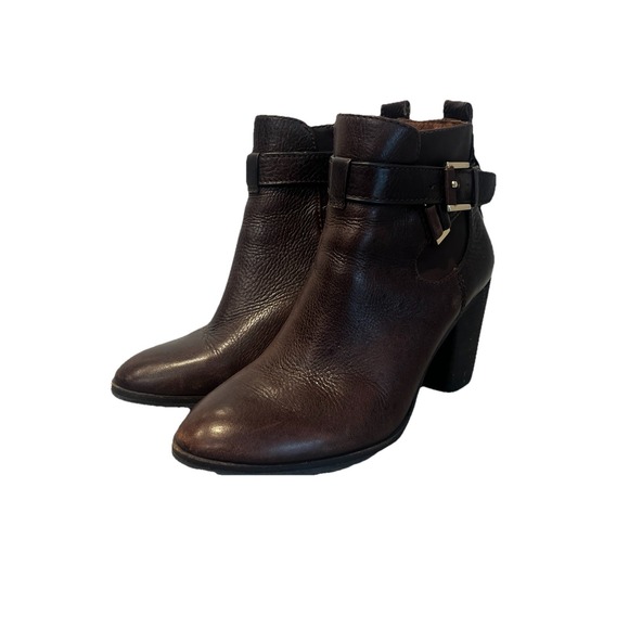 Louise et Cie Shoes - Louise Et Cie Lo-Vianne Brown‎ Leather Buckle Ankle Boots Booties Size 5